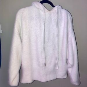 H&M White Fuzzy Hoodie
